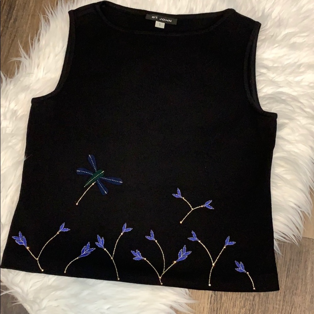 St John Knit Tank with dragonfly